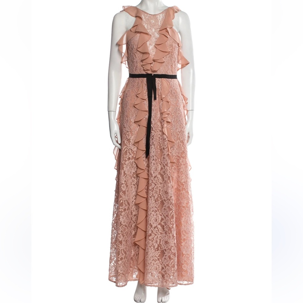 Sachin + Babi Lace Ruffle Skirt - Peach and Black
